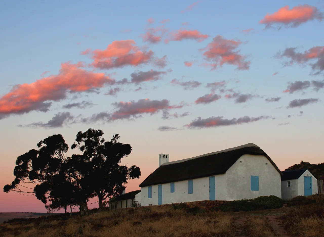 Verloren Vlei Heritage Village, Elands Bay, Western Cape, South Africa. Vernacular 'langhuis' (long cottage)