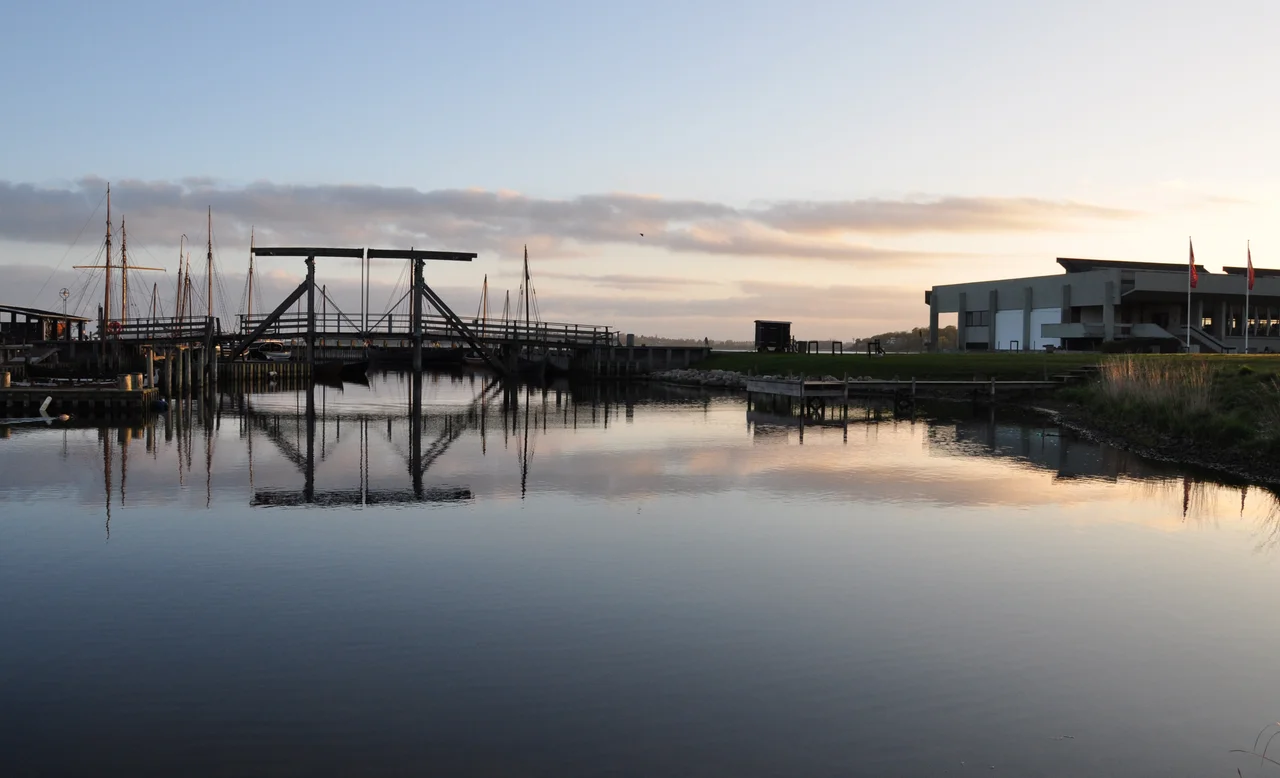 Bridge to the Viking Ship Museum (Roskilde, Denmark) island.