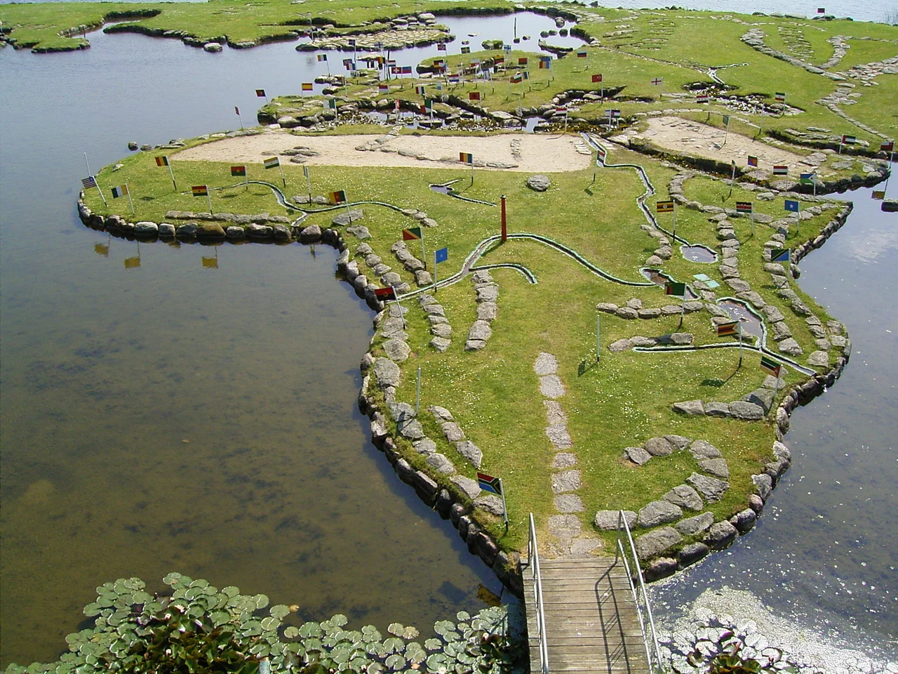 Verdenskortet, a world map park at the Klejtrup Sø in Klejtrup, Viborg Kommune, Denmark