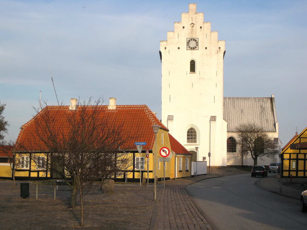 A view at the square "Klostertorvet" in the small town "Sæby". The town is located in North Jutland, Denmark.